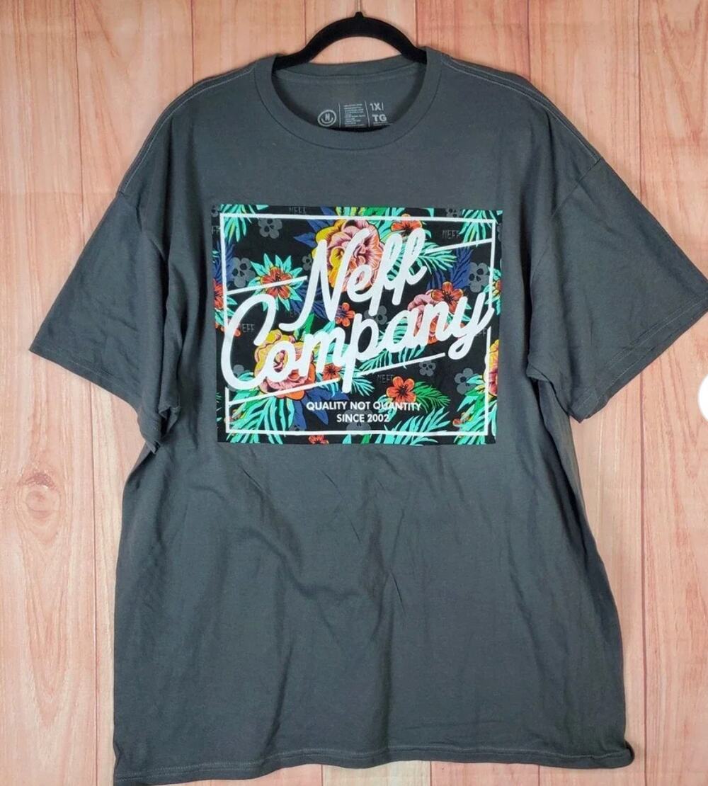 NEFF BRAND | MEN'S DARK GREY ASTRO FLORAL LOGO TEE | XXL
